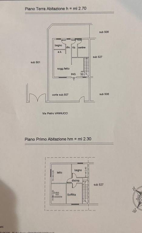 Planimetria della villa bifamiliare a Pichini